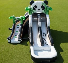 T8-5727 Panda Theme Inflatable Water Slide