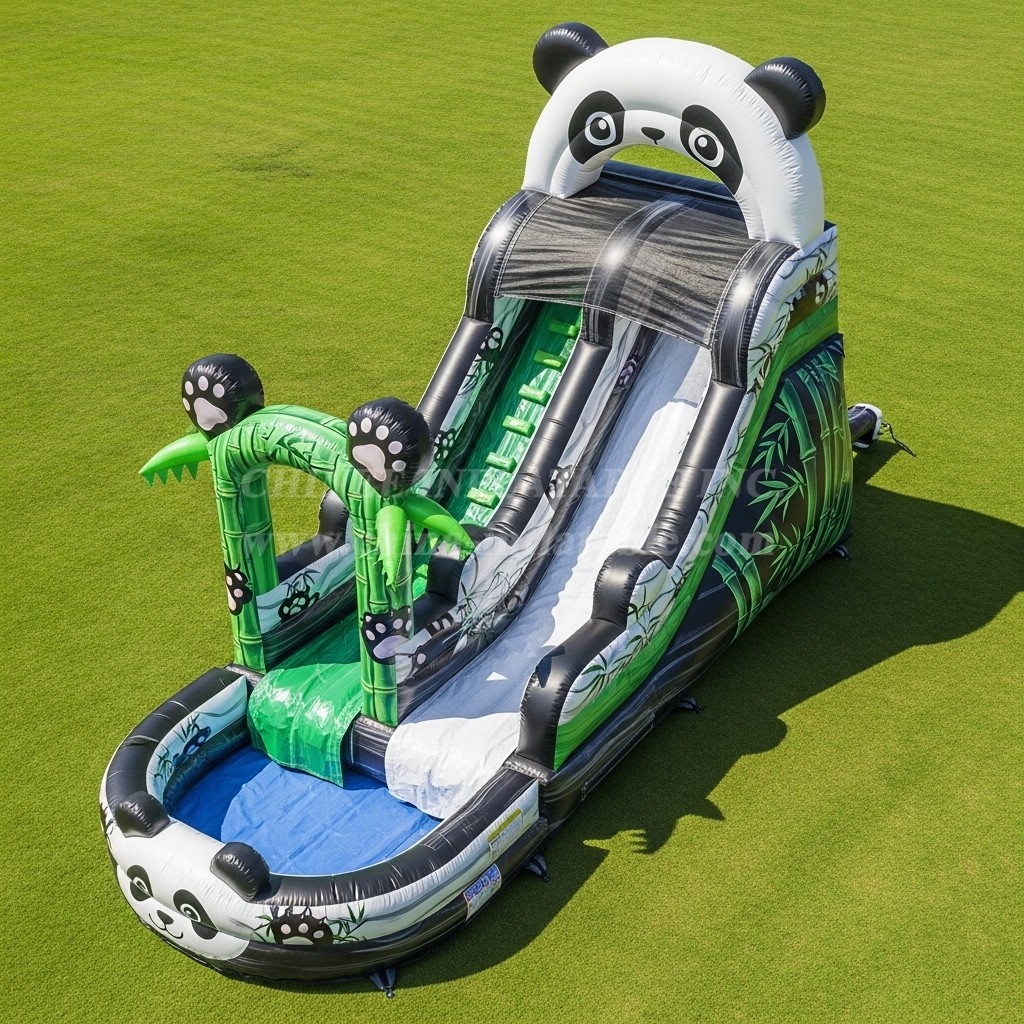 T8-5728 Panda Theme Inflatable Water Slide