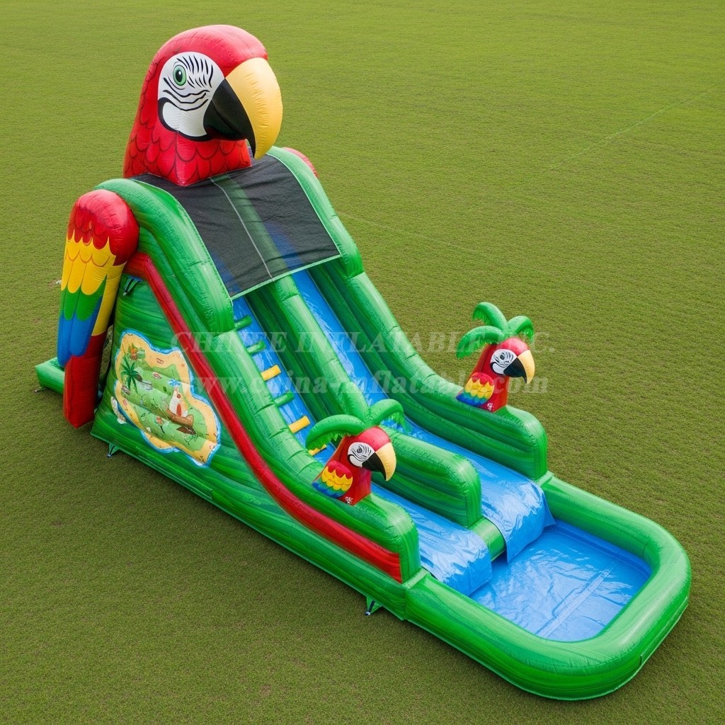 T8-5735 Parrot Theme Inflatable Water Slide