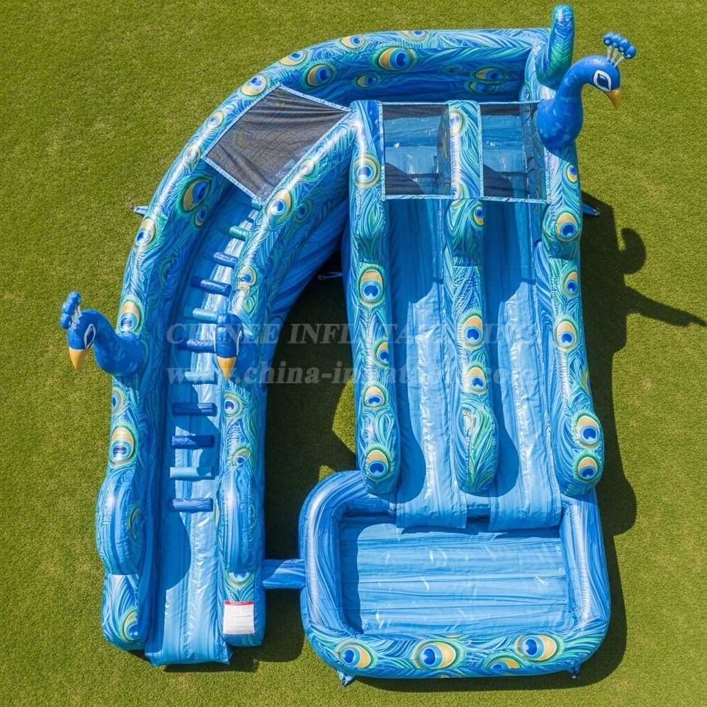 T8-5739 Peacock Theme Inflatable Water Slide