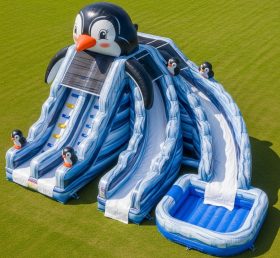 T8-5746 Penguin Theme Inflatable Water Slide