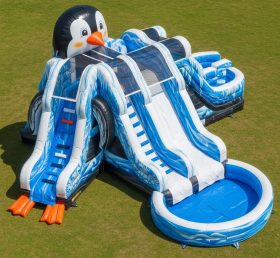 T8-5747 Penguin Theme Inflatable Water Slide