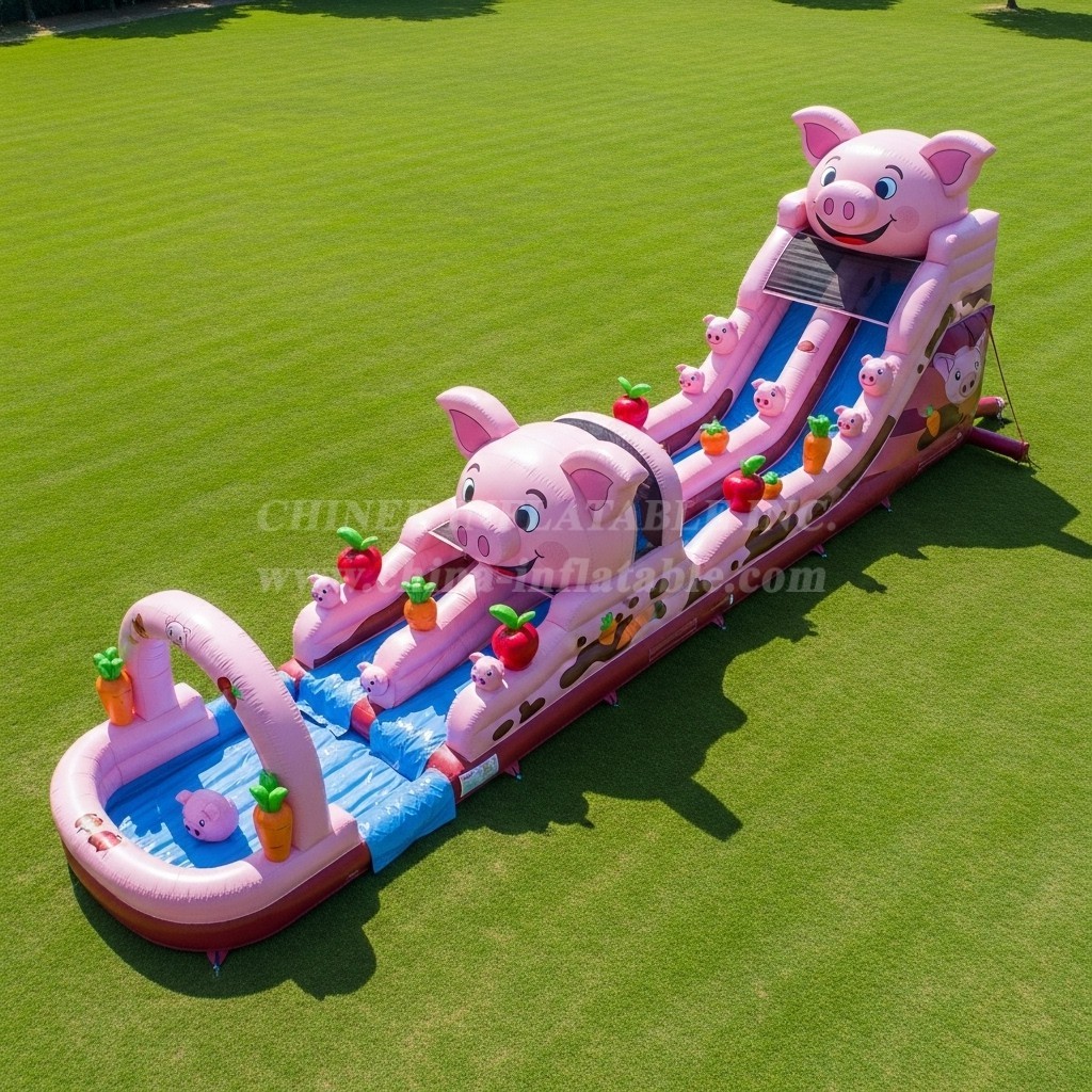 T8-5752 Pig Theme Inflatable Water Slide