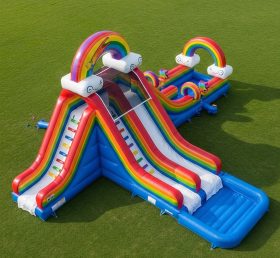 T8-5776 Rainbow Theme Inflatable Water Slide