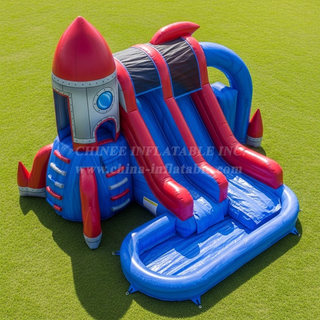 T8-5789 Rocket Theme Inflatable Water Slide