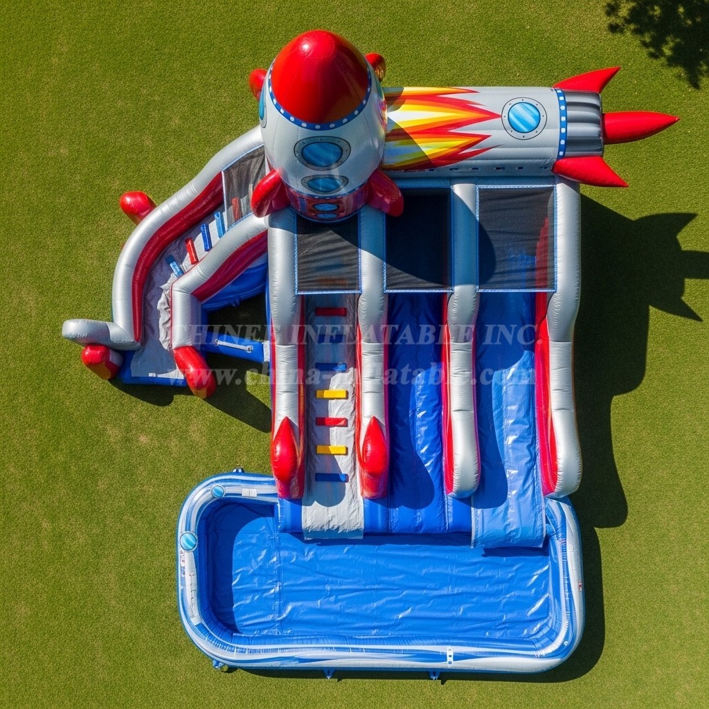 T8-5791 Rocket Theme Inflatable Water Slide