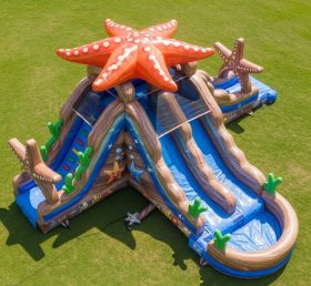 T8-5826 Starfish Theme Inflatable Water Slide