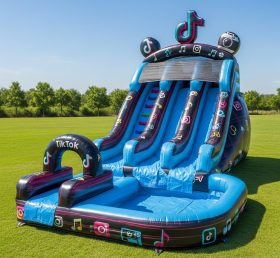 T8-5839 TikTok Theme Inflatable Water Slide