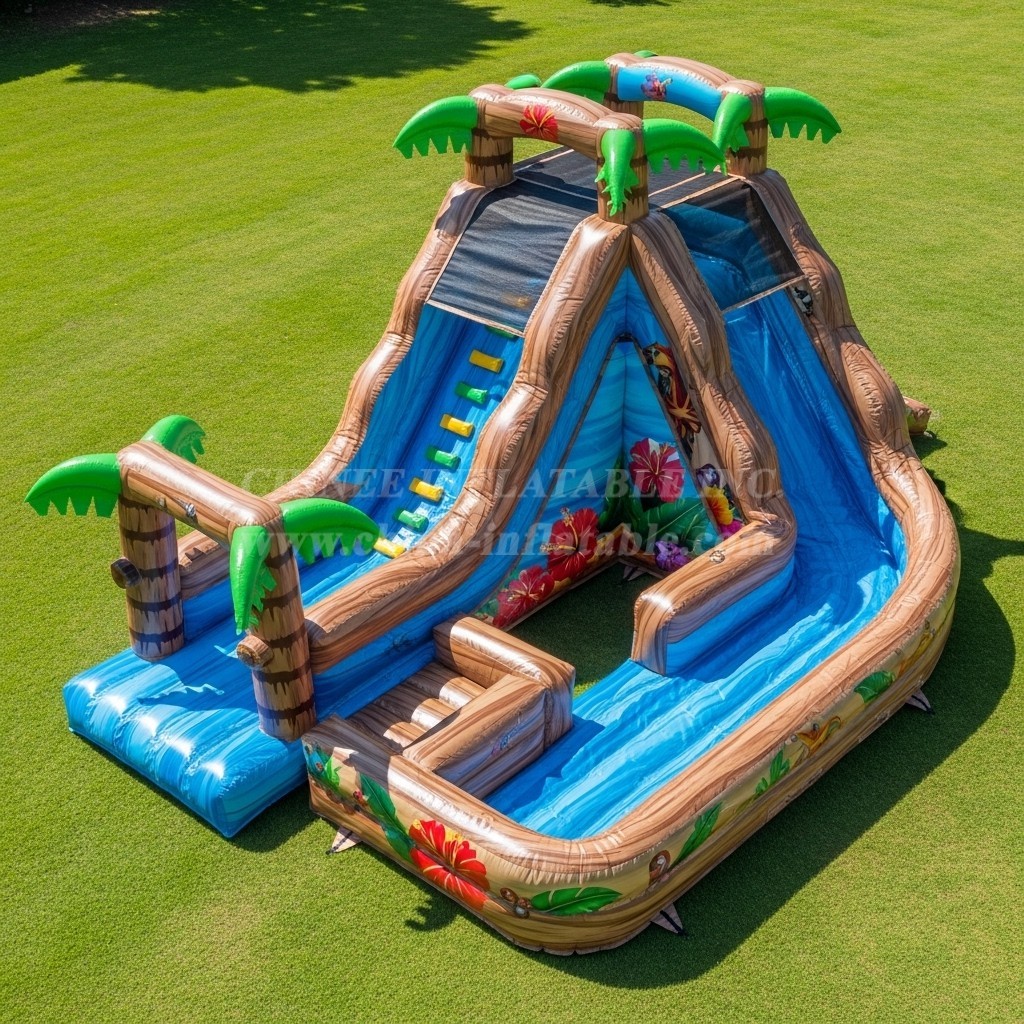 T8-5845 Tropical Theme Inflatable Water Slide