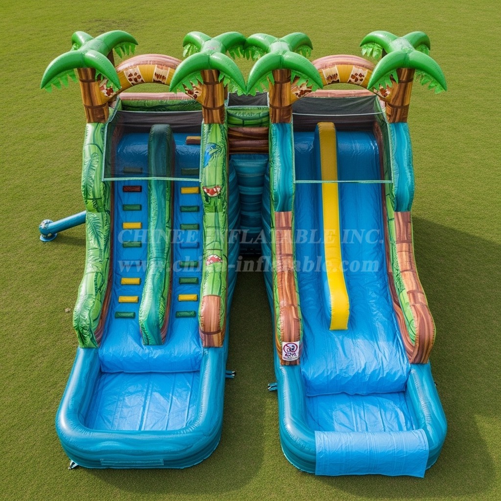 T8-5846 Tropical Theme Inflatable Water Slide