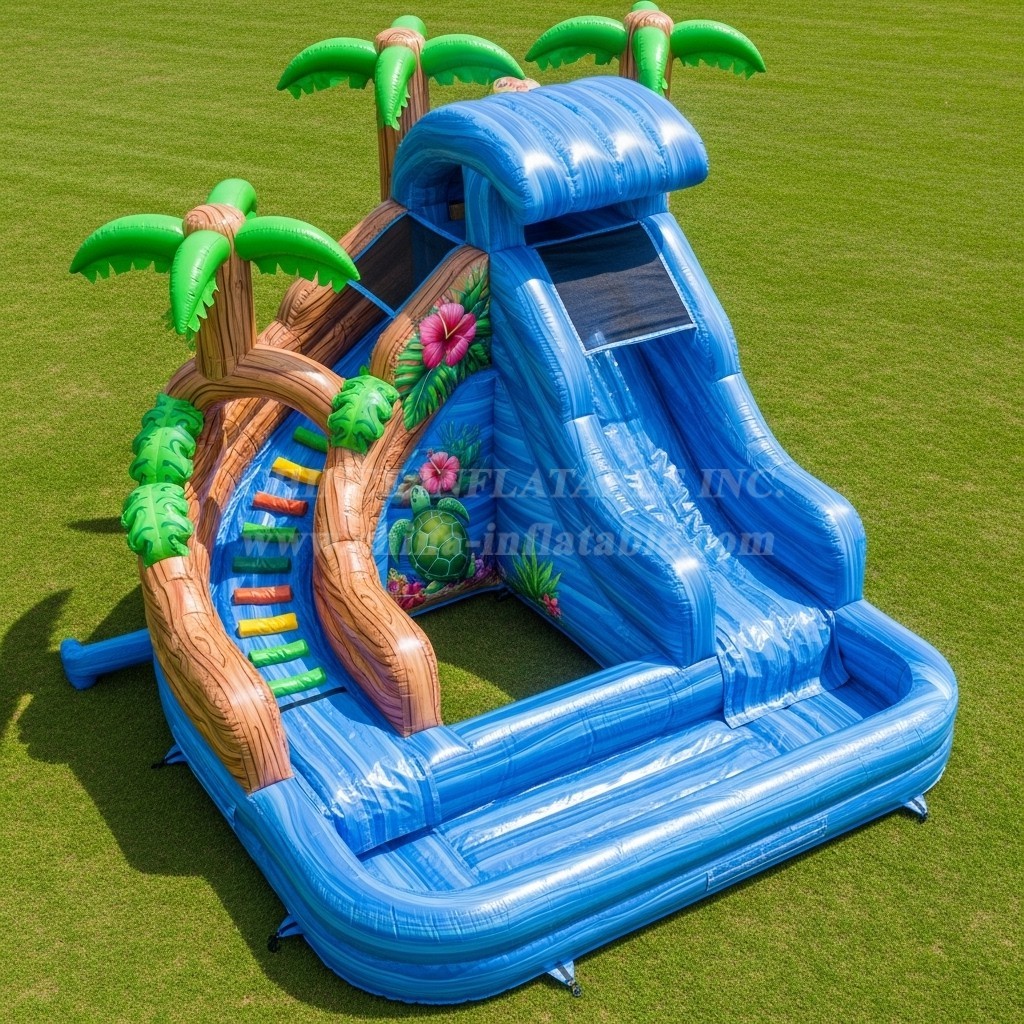 T8-5848 Tropical Theme Inflatable Water Slide