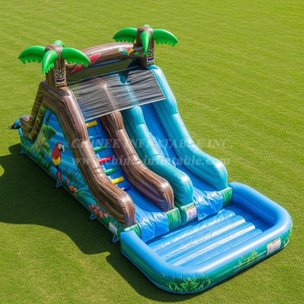 T8-5849 Tropical Theme Inflatable Water Slide