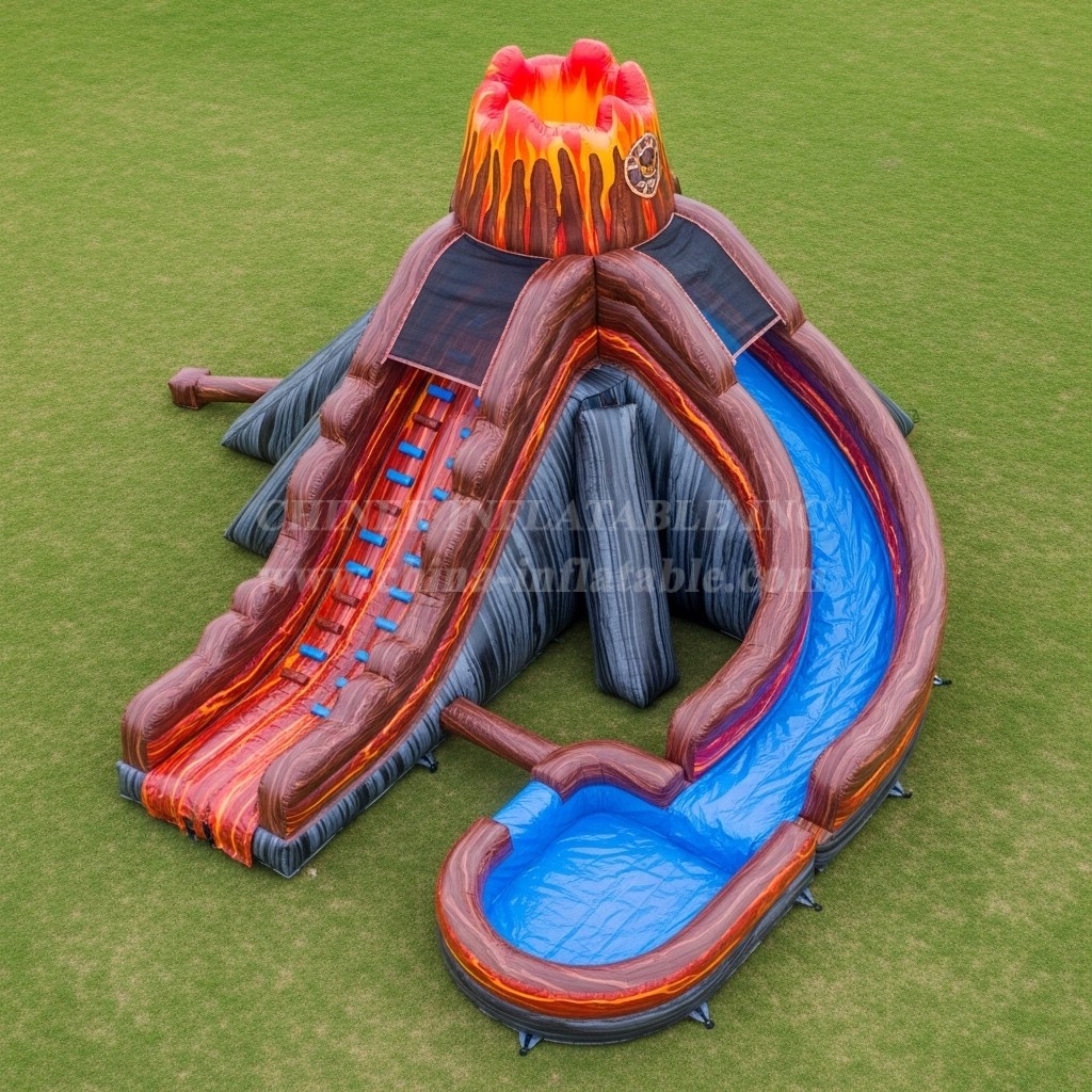 T8-5865 Volcano Theme Inflatable Water Slide