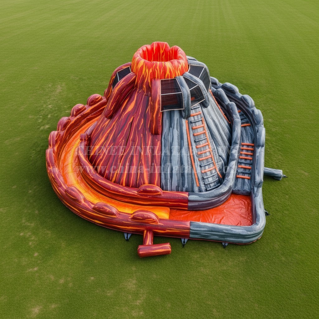T8-5869 Volcano Theme Inflatable Water Slide