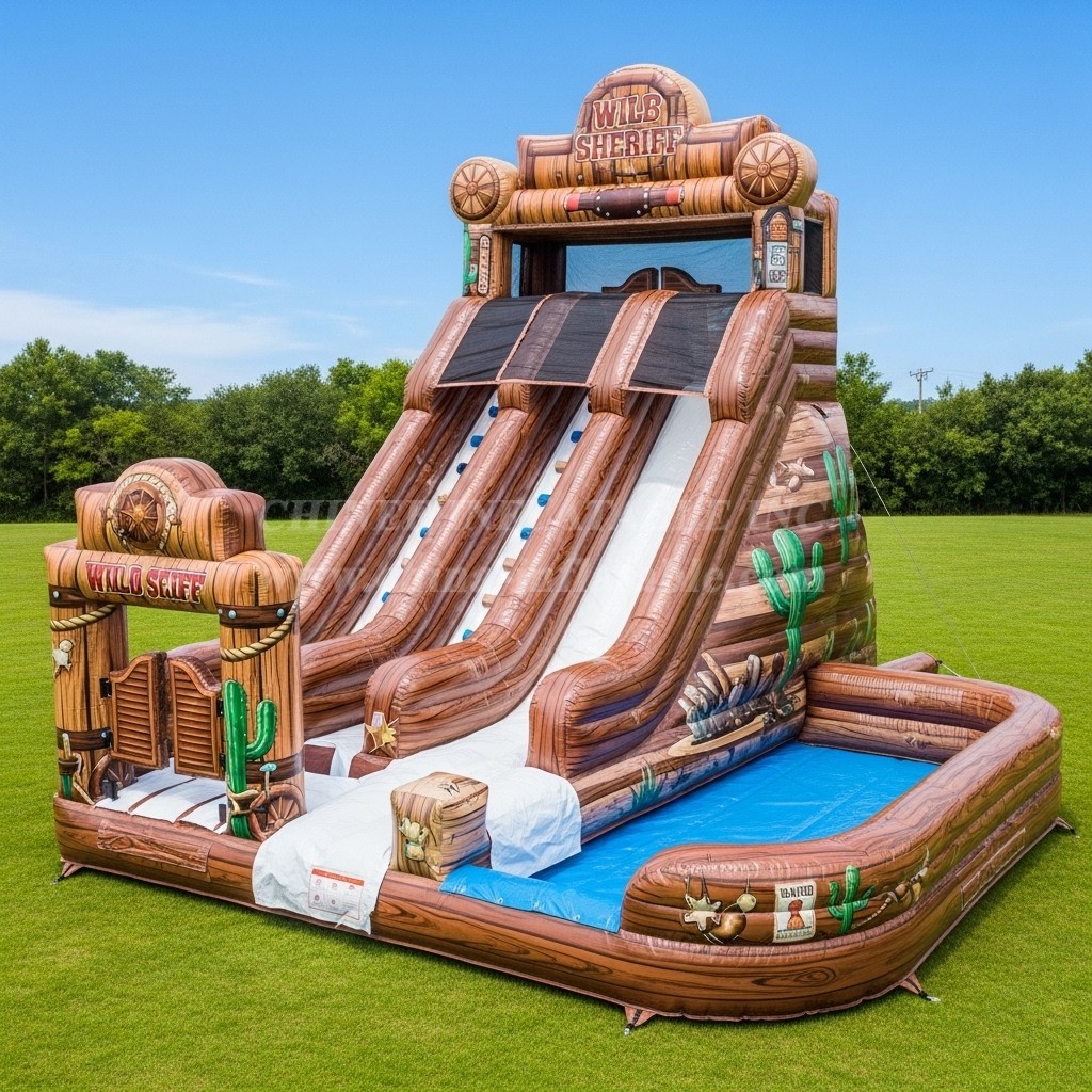 T8-5878 Wild West Theme Inflatable Water Slide