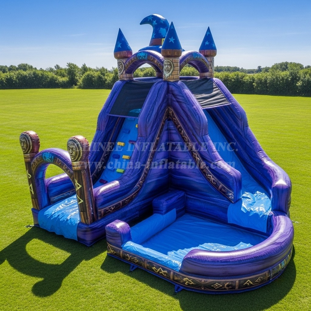 T8-5883 Wizard Theme Inflatable Water Slide