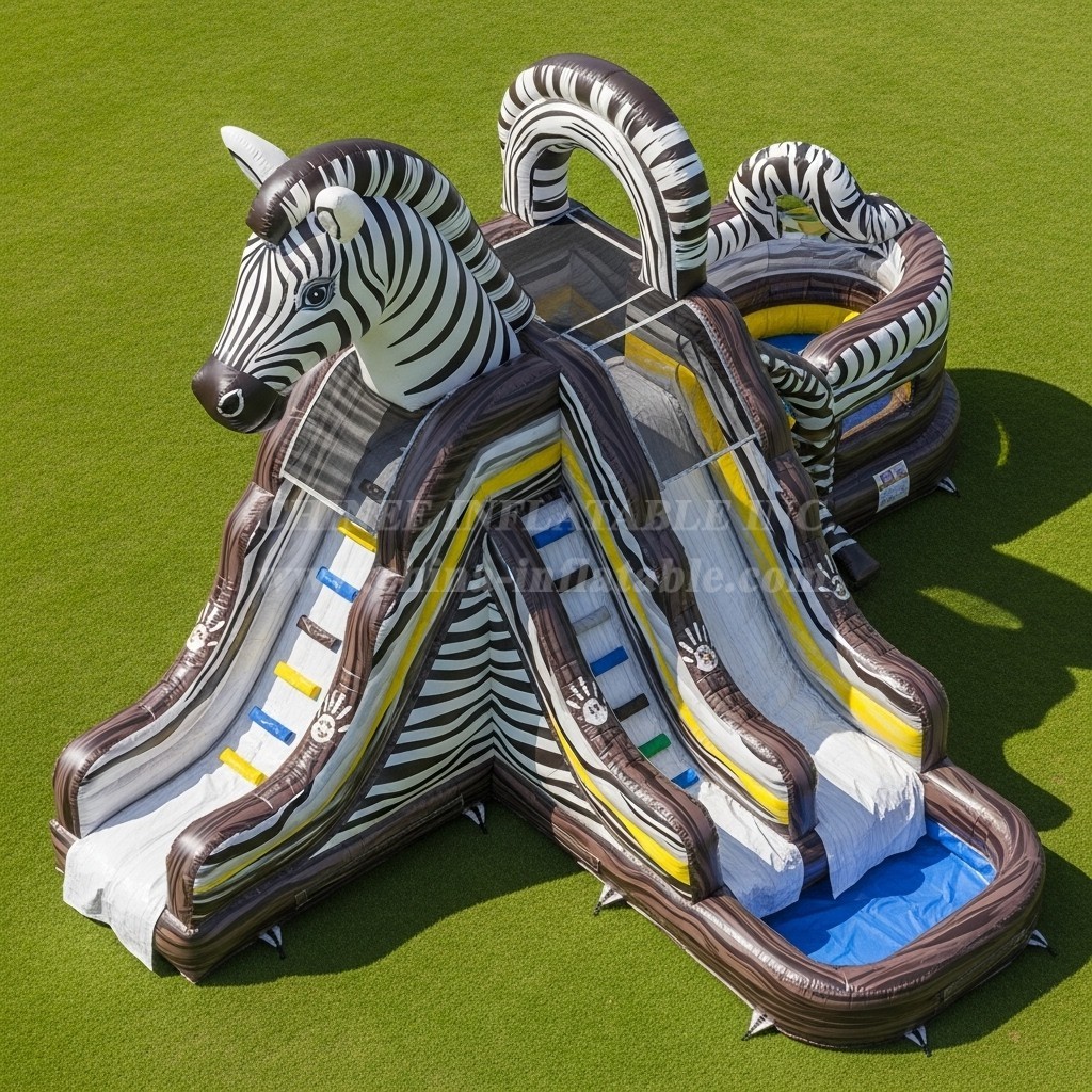 T8-5900 Zebra Theme Inflatable Water Slide