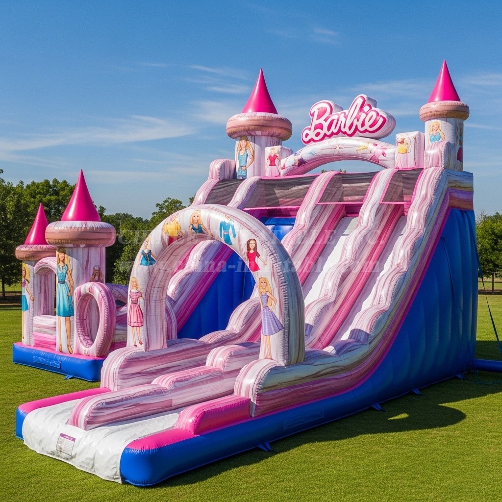 T8-7134 Barbie Theme Inflatable Water Slide