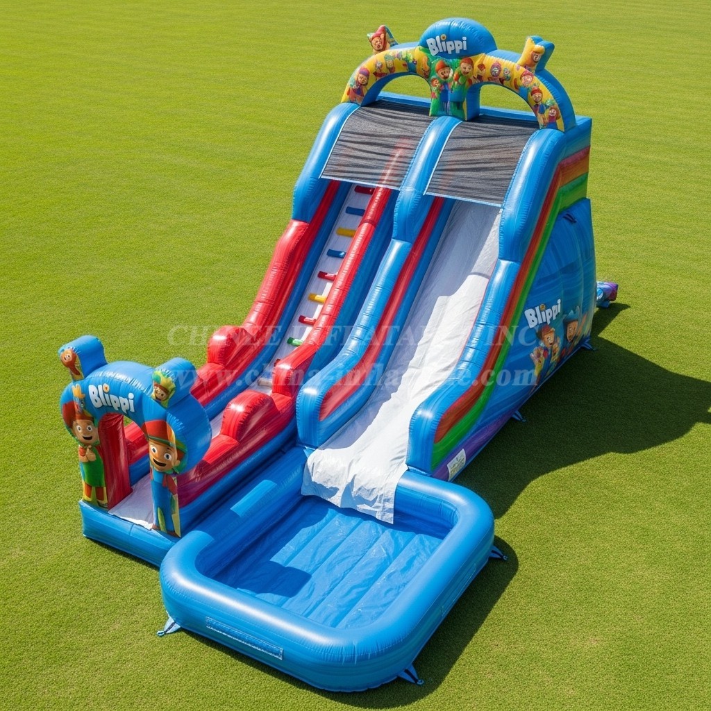 T8-7167 Blippi Wonders Theme Inflatable Water Slide