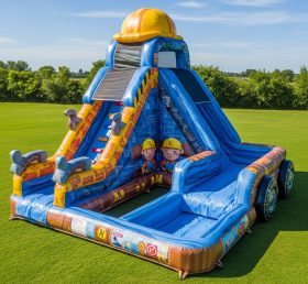 T8-7177 Bob the Builder Theme Inflatable Water Slide