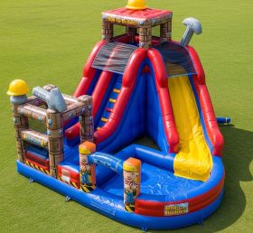 T8-7178 Bob the Builder Theme Inflatable Water Slide