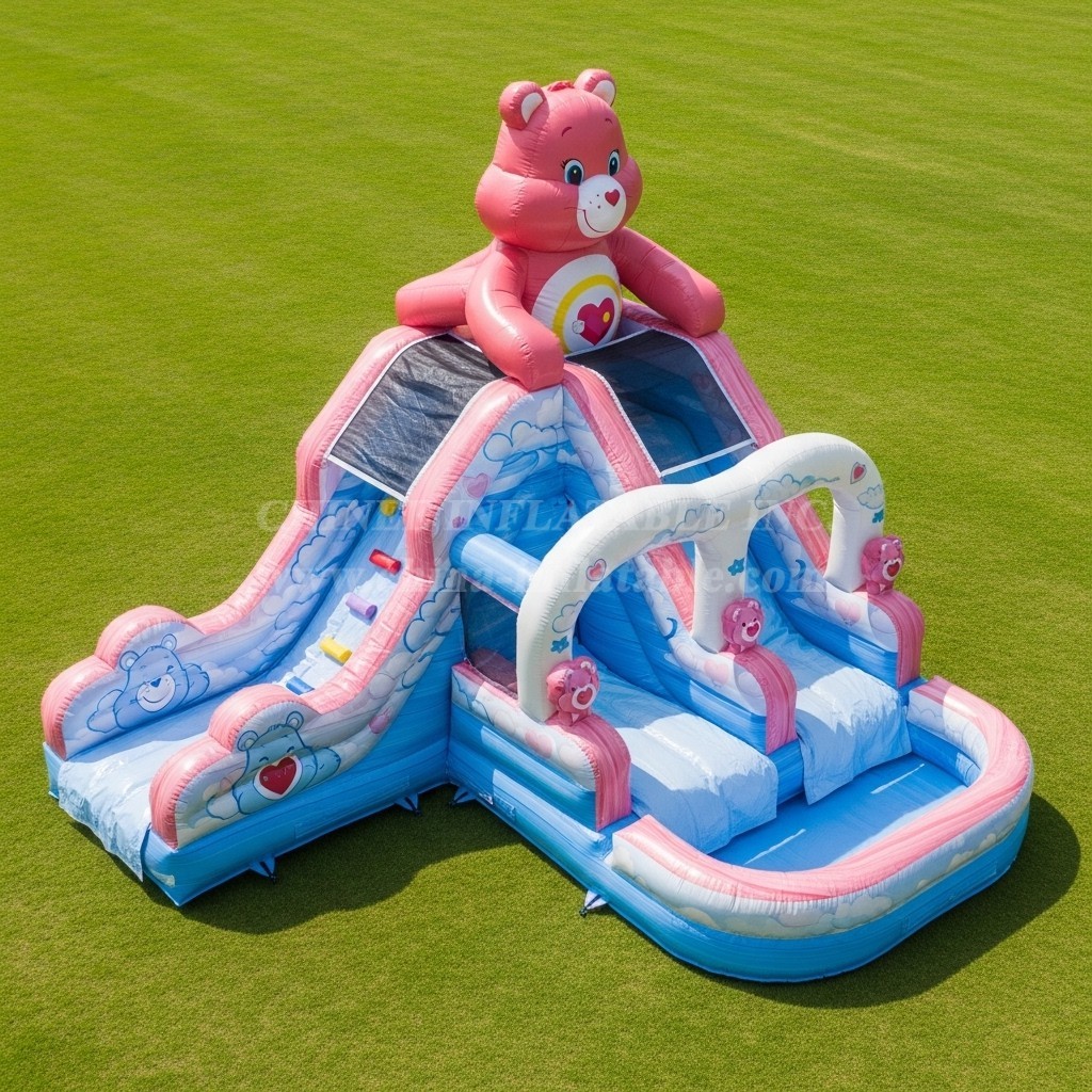 T8-7184 Care Bears Theme Inflatable Water Slide