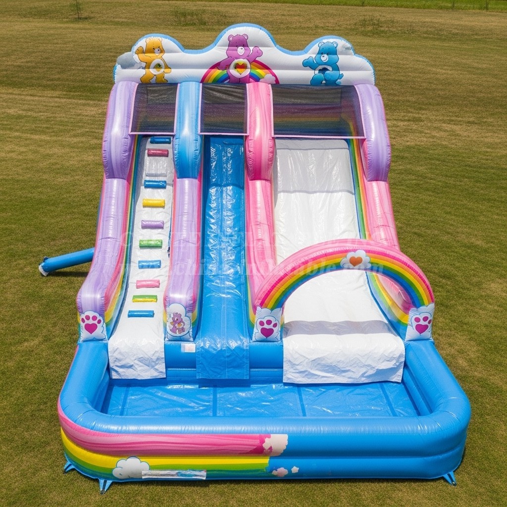 T8-7185 Care Bears Theme Inflatable Water Slide