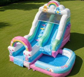 T8-7186 Care Bears Theme Inflatable Water Slide