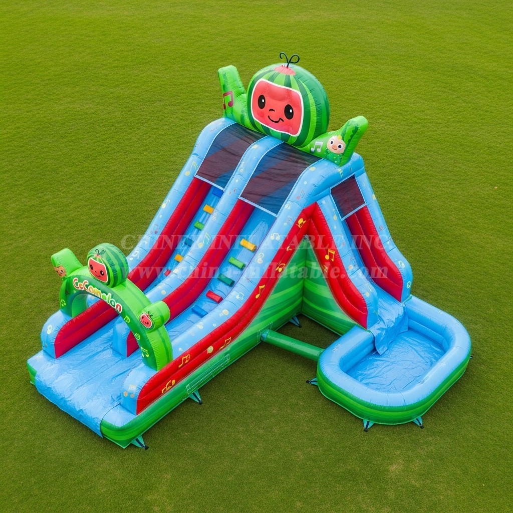 T8-7202 Cocomelon Theme Inflatable Water Slide