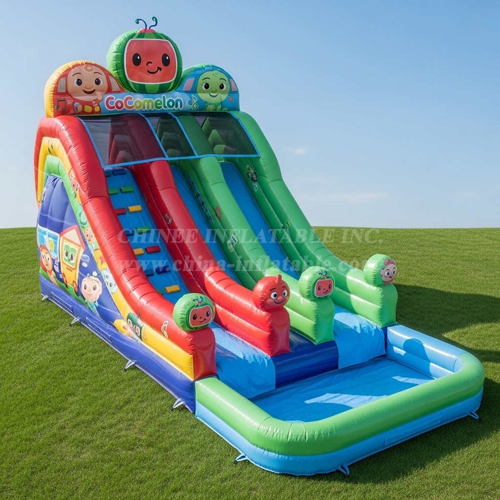 T8-7203 Cocomelon Theme Inflatable Water Slide
