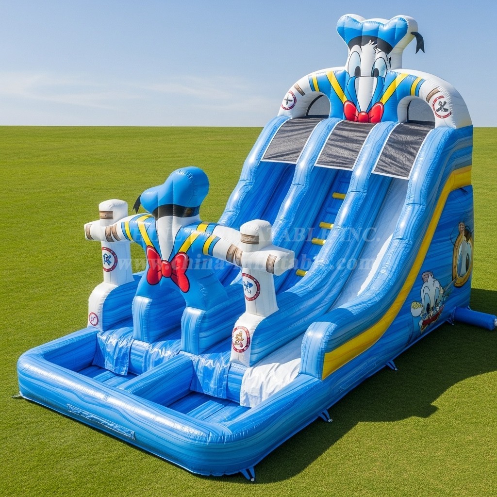 T8-7212 Donald Duck Theme Inflatable Water Slide