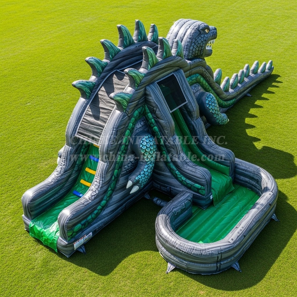 T8-7245 Godzilla Theme Inflatable Water Slide