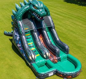 T8-7252 Godzilla Theme Inflatable Water Slide