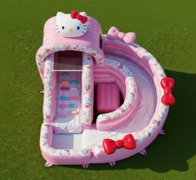 T8-7263 Hello Kitty Theme Inflatable Water Slide