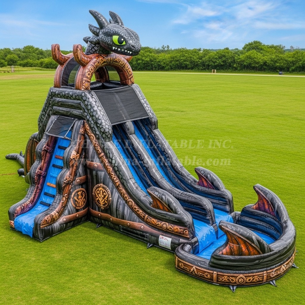T8-7267 How to Train Your Dragon Theme Inflatable Water Slide