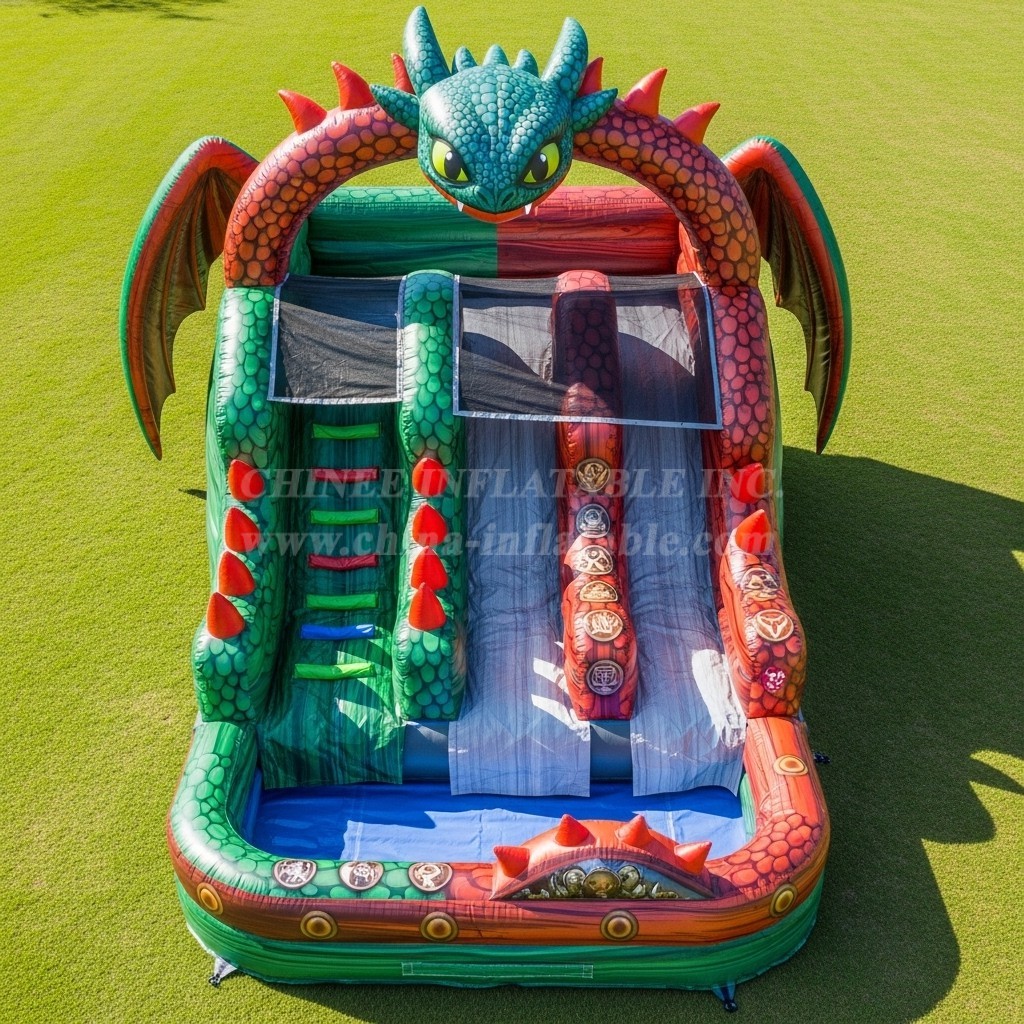 T8-7270 How to Train Your Dragon Theme Inflatable Water Slide