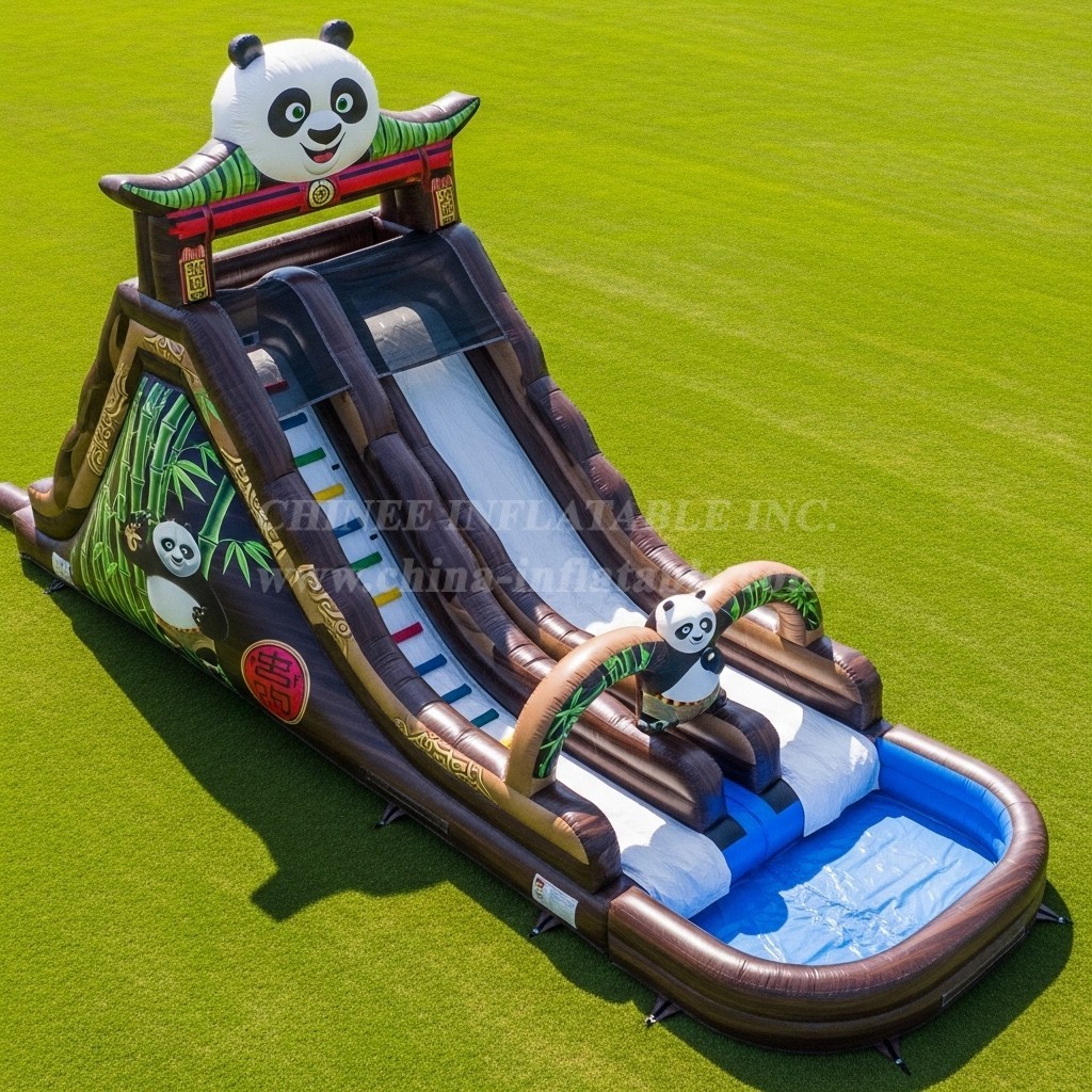 T8-7284 Kung Fu Panda Theme Inflatable Water Slide