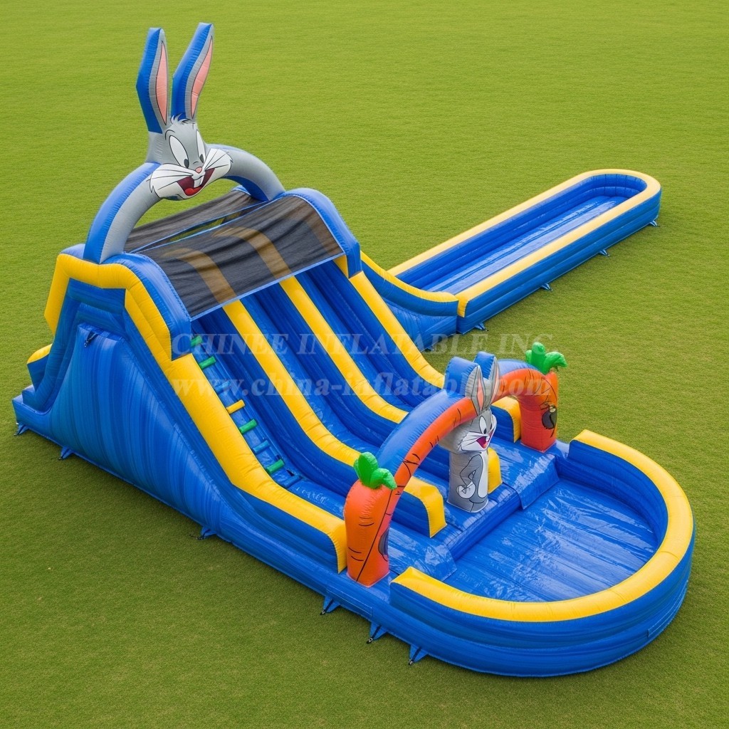 T8-7303 Looney Tunes Theme Inflatable Water Slide