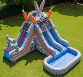 T8-7304 Looney Tunes Theme Inflatable Water Slide
