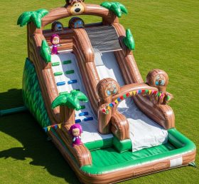 T8-7311 Masha and the Bear Theme Inflatable Water Slide