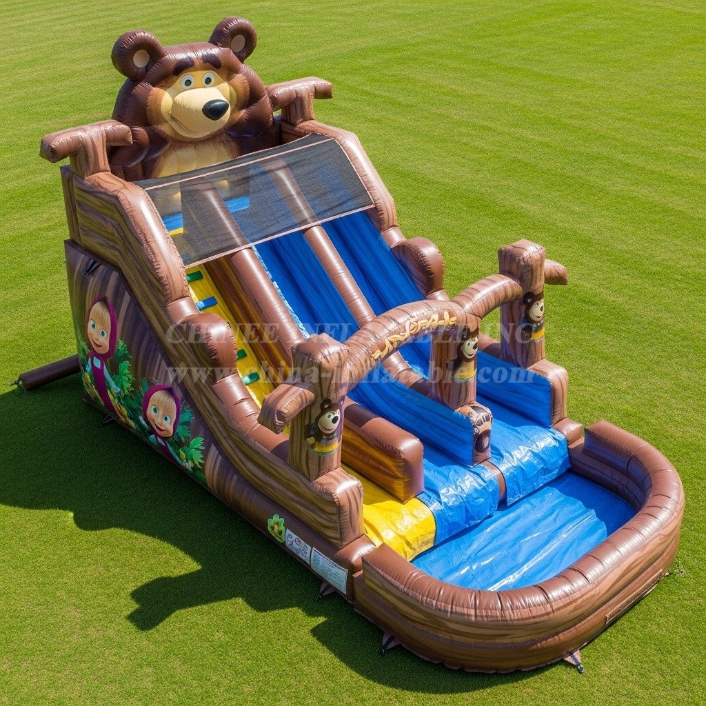 T8-7312 Masha and the Bear Theme Inflatable Water Slide