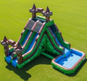T8-7330 Minecraft Theme Inflatable Water Slide