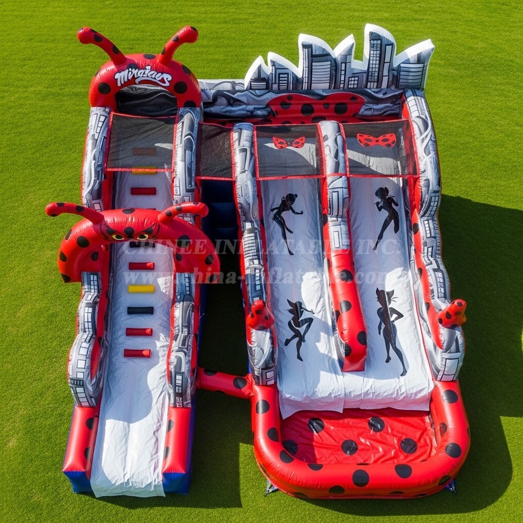 T8-7340 Miraculous Ladybug Theme Inflatable Water Slide