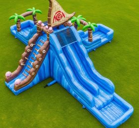 T8-7341 Moana Theme Inflatable Water Slide