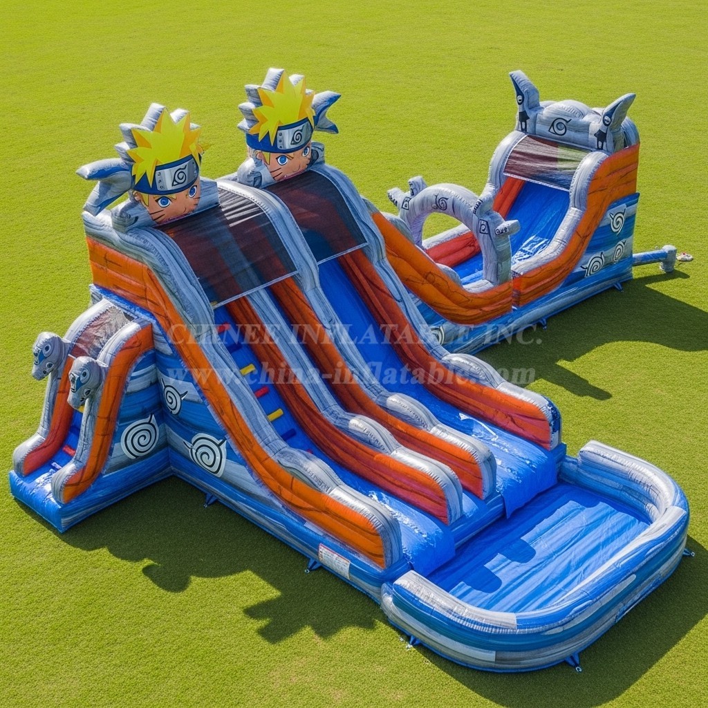 T8-7359 Naruto Theme Inflatable Water Slide