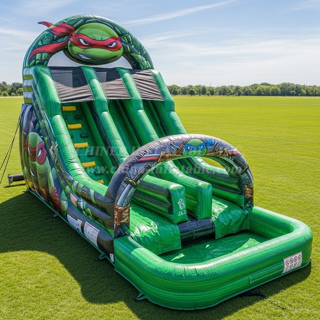 T8-7368 Ninja Turtles Theme Inflatable Water Slide