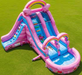 T8-7387 Peppa Pig Theme Inflatable Water Slide