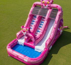 T8-7391 Pink Panther Theme Inflatable Water Slide