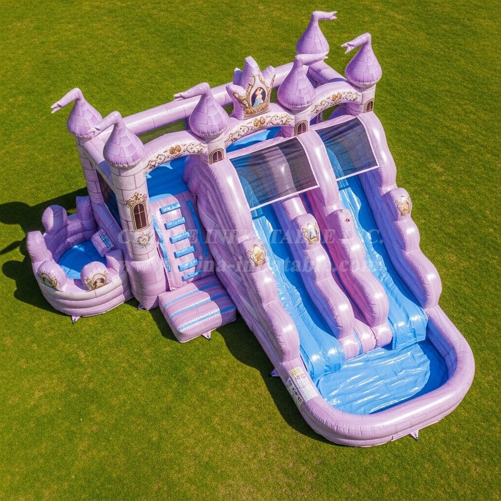 T8-7422 Princess Parties Theme Inflatable Water Slide