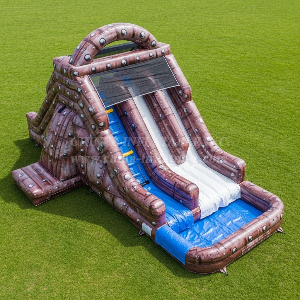 T8-7431 Rusty Rivets Theme Inflatable Water Slide